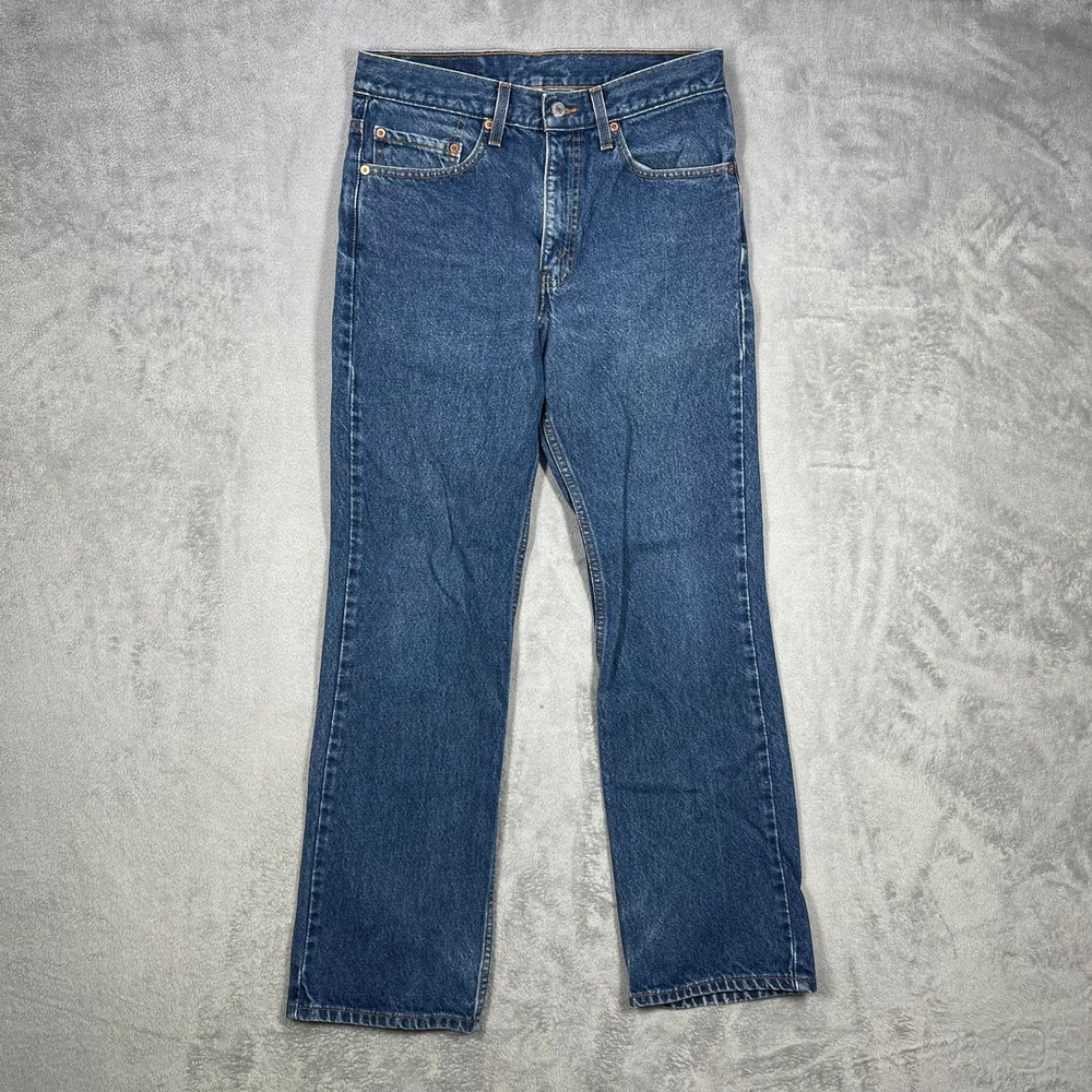 90's Levi's 517 Boot Cut Jeans Mens 32x32 Blue Medium Wash Denim 0216 Vintage